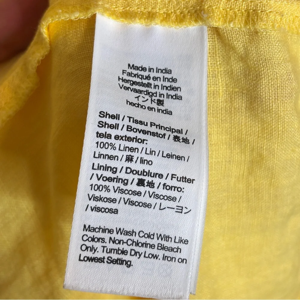 J. Crew 100% Linen Tiered Butter Yellow Dress Size Small XSmall - Picture 13 of 14